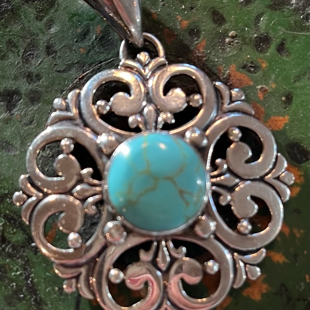 New Sterling silver with turquoise pendant